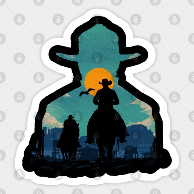 Western cowboy Sticker by clingcling